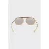 Gold-colored aviator sunglasses