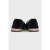 Black ballet flats with embroidery