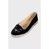 Black ballet flats with embroidery