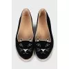 Black ballet flats with embroidery
