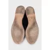 Black ballet flats with embroidery