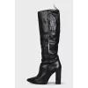 Black leather boots