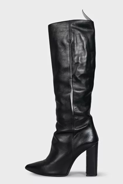 Black leather boots