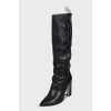 Black leather boots