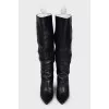 Black leather boots
