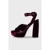Red velvet sandals
