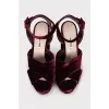 Red velvet sandals