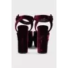 Red velvet sandals