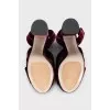 Red velvet sandals