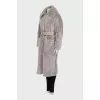 Fitted fur coat with a belt
