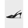 Black slingbacks with heels
