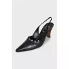 Black slingbacks with heels