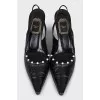 Black slingbacks with heels