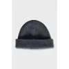 Gray wool hat with brand logo