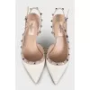 Beige Rockstud Slingbacks