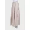 Beige pleated skirt with elastic band