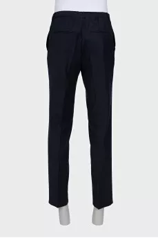 Men's wool trousers with drawstrings