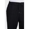 Men's pinstripe trousers with drawstrings