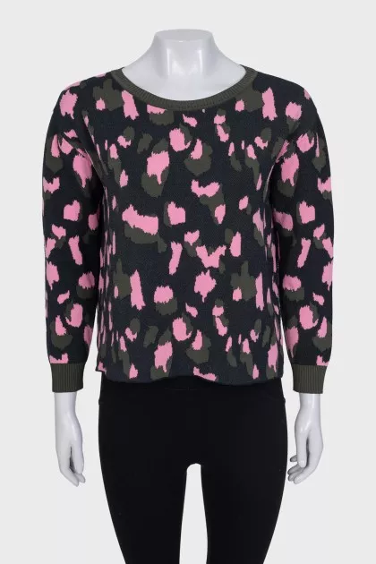 Green printed sweater