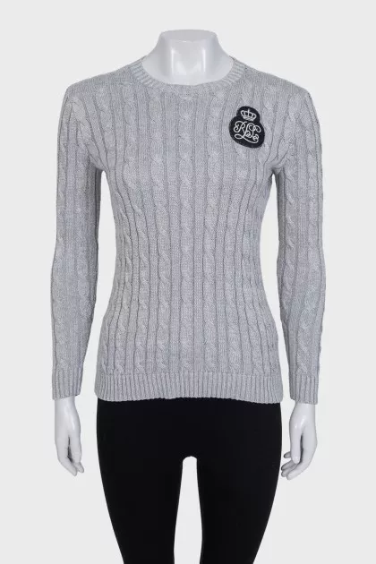 Gray jumper with embroidery