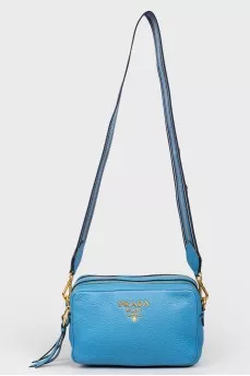 Кожаная сумка Blue Textured Camera Bag