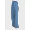 Blue jeans in a line