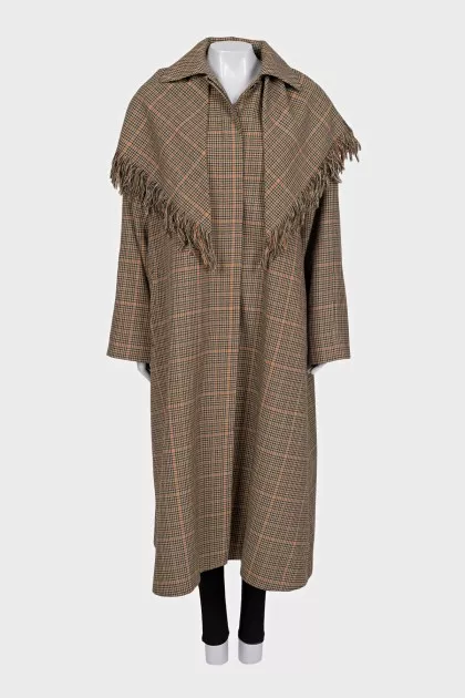 Brown coat with a scarf