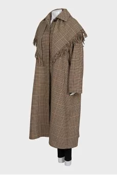 Brown coat with a scarf
