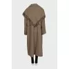Brown coat with a scarf