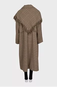 Brown coat with a scarf