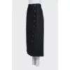 Black skirt decorated with buttons