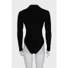 Black wool pullover bodysuit with tag