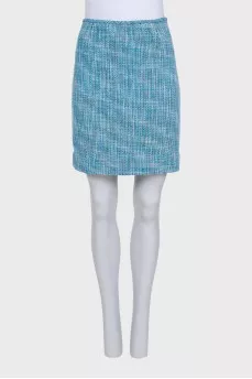 Checked jacket and skirt suit
