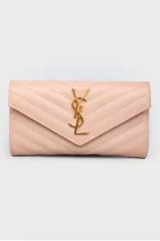 Quilted leather wallet