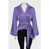 Purple cropped blouse