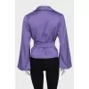 Purple cropped blouse
