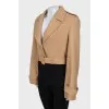 Cropped wool jacket with belt