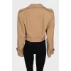 Cropped wool jacket with belt
