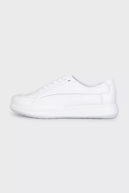 Men's white leather sneakers