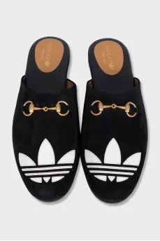 Suede mules by Gucci x Adidas