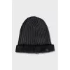 Men's gray ribbed hat