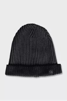 Men's gray ribbed hat