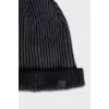 Men's gray ribbed hat
