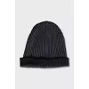 Men's gray ribbed hat