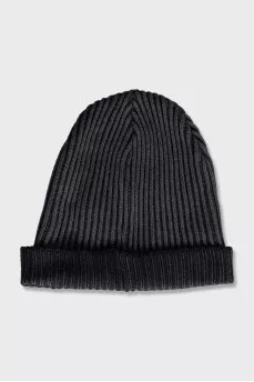 Men's gray ribbed hat