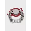 Silver watch with heart-shaped decor