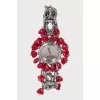 Silver watch with heart-shaped decor