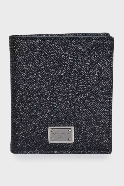 Men's black leather wallet