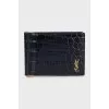 Men's leather cardholder with embossing