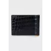 Men's leather cardholder with embossing